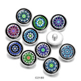 20MM  mandala   Print   glass  snaps buttons