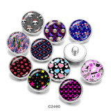 20MM   Pattern  Print   glass  snaps buttons