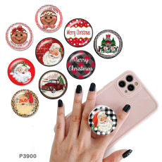 Christmas The mobile phone holder Painted phone sockets with a black or white print pattern base