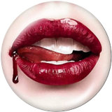 20MM  Lips  skull  Print   glass  snaps buttons