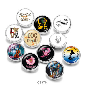 20MM  Blessed  love Dreamcatcher  Print   glass  snaps buttons