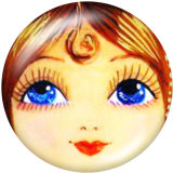 20MM  Cartoon  girl  Print   glass  snaps buttons