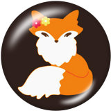 20MM  Cartoon  girl  Owl  Print   glass  snaps buttons