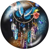 20MM  Blessed  love Dreamcatcher  Print   glass  snaps buttons