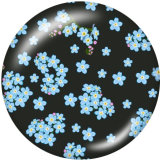 20MM  Flower  Print   glass  snaps buttonsgirl