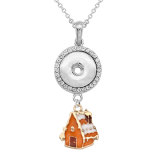 Halloween pumpkin ghost Necklace With accessories silver  fit 20MM chunks 50CM chain  snaps jewelry  necklace for girls