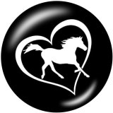 20MM love  dance  Horse  Print   glass  snaps buttons