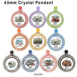 10pcs/lot  Happy Camper  BUS  glass picture printing products of various sizes  Fridge magnet cabochon