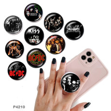 Music band The mobile phone holder Painted phone sockets with a black or white print pattern base