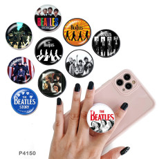 Music band The mobile phone holder Painted phone sockets with a black or white print pattern base