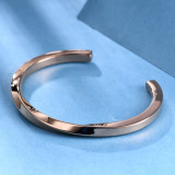 Stainless Steel C-shaped Twisted Open Bracelet Couple Bracelet