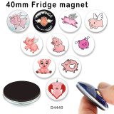 10pcs/lot  Cartoon  pig  glass picture printing products of various sizes  Fridge magnet cabochon