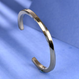 Stainless Steel C-shaped Twisted Open Bracelet Couple Bracelet