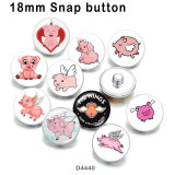 10pcs/lot  Cartoon  pig  glass picture printing products of various sizes  Fridge magnet cabochon
