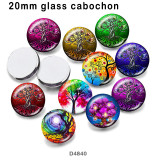 10pcs/lot  color  tree  glass picture printing products of various sizes  Fridge magnet cabochon