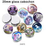 10pcs/lot  Unicorn  glass picture printing products of various sizes  Fridge magnet cabochon