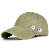 Washed cotton hat, baseball cap, old cowboy sun hat with sun protection fit 18mm snap button beige  snap button jewelry