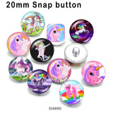 10pcs/lot  Unicorn  glass picture printing products of various sizes  Fridge magnet cabochon