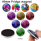 10pcs/lot  color  tree  glass picture printing products of various sizes  Fridge magnet cabochon