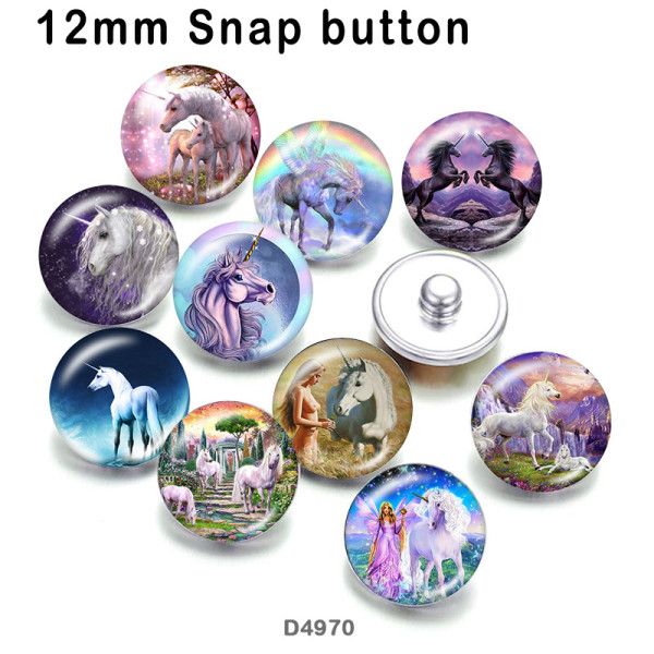 10pcs/lot  Unicorn  glass picture printing products of various sizes  Fridge magnet cabochon