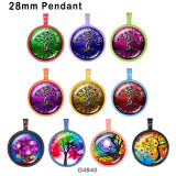 10pcs/lot  color  tree  glass picture printing products of various sizes  Fridge magnet cabochon
