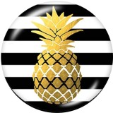 20MM sea turtle  pineapple  Print   glass  snaps buttons Beach Ocean