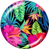 20MM  Flower  Print   glass  snaps buttons Beach Ocean