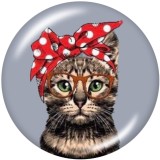 20MM  Cat  MOM  Print   glass  snaps buttons