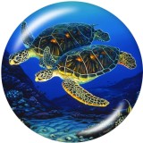 20MM sea turtle  pineapple  Print   glass  snaps buttons Beach Ocean