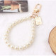 Retro square round coin pearl double-sided letter card pendant diy coin mobile phone case bag pendant keychain