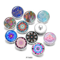 20MM  mandala  pattern  Print   glass  snaps buttons