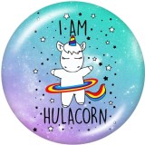 20MM  Unicorn  Print   glass  snaps buttons