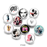 20MM  Witch girls  Print   glass  snaps buttons