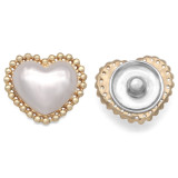 20MM  Love pearl golden with Alloy backing snap buttons