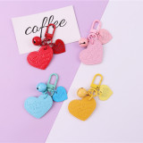 Creative spray paint alloy leather love bell key chain car key chain personalized gift backpack ornaments