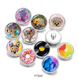 20MM  doughnut  pineapple  Print   glass  snaps buttons