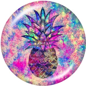 20MM  doughnut  pineapple  Print   glass  snaps buttons