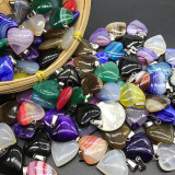 Agate Love Pendant Heart Shaped Color Mixed Color Agate Stone Love Pendant