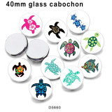 10pcs/lot  sea turtle  glass picture printing products of various sizes  Fridge magnet cabochon