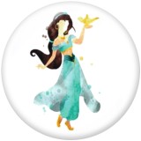 20MM Cartoon  princess  Print  glass  snaps buttons