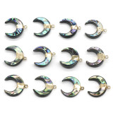 Abalone shell gilt crescent pendant shell C-shaped diy necklace accessories