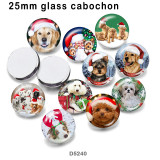 10pcs/lot  Christmas  Cat Dog  glass picture printing products of various sizes  Fridge magnet cabochon