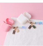 Symphony retro pink gemstone keychain personality alloy listing color belt accessories bag pendant