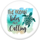 20MM summer  sea turtle  Print  glass  snaps buttons Beach Ocean