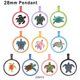 10pcs/lot  sea turtle  glass picture printing products of various sizes  Fridge magnet cabochon