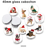 10pcs/lot  Cat Dog  glass picture printing products of various sizes  Fridge magnet cabochon