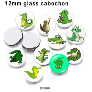 10pcs/lot  Cartoon  crocodile  glass picture printing products of various sizes  Fridge magnet cabochon