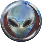 20MM  alien  skull  Print   glass  snaps buttons