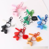 Multicolor cartoon puppy keychain pendant men's and women's bags car keychain pendant