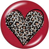 Painted metal 20mm snap buttons charms  love Print